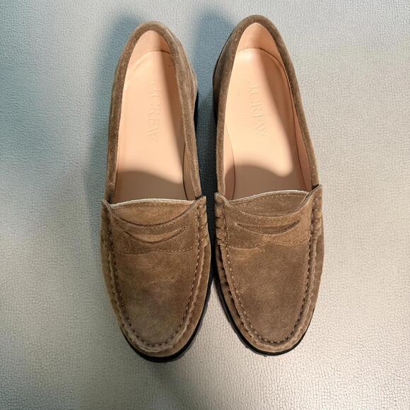 J.Crew Winona Penny Loafers Suede Leather Brown Size 7 - Picture 7 of 9
